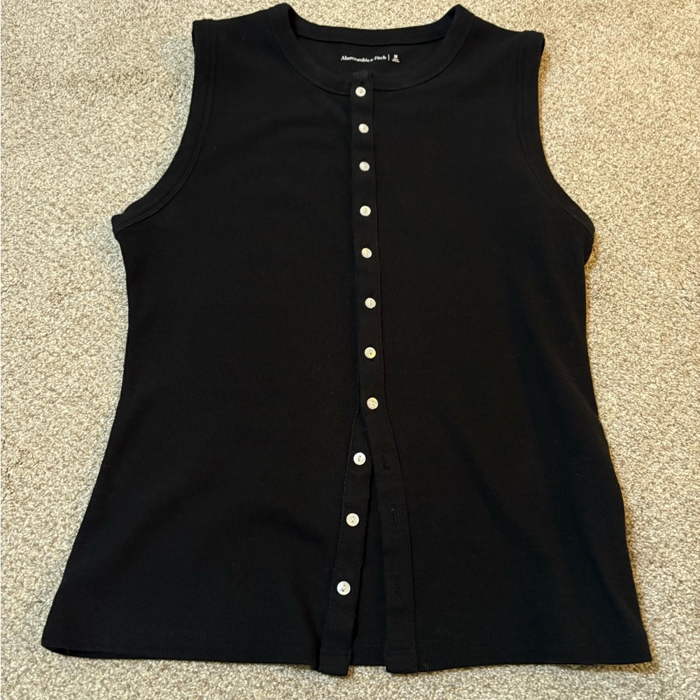 SOLD Abercrombie & Fitch Black Button-Front Tank Top